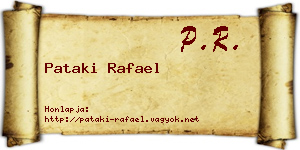 Pataki Rafael névjegykártya